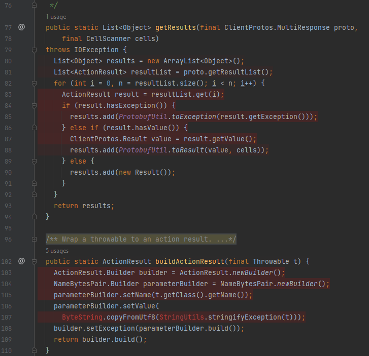 Error prone Java code highlighted in IDE.